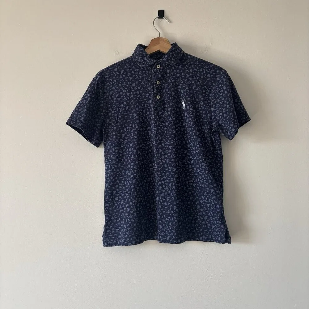 Polo Ralph Lauren CUSTOM SLIM FIT Men’s SMALL Floral Polo Shirt Preppy Old Money